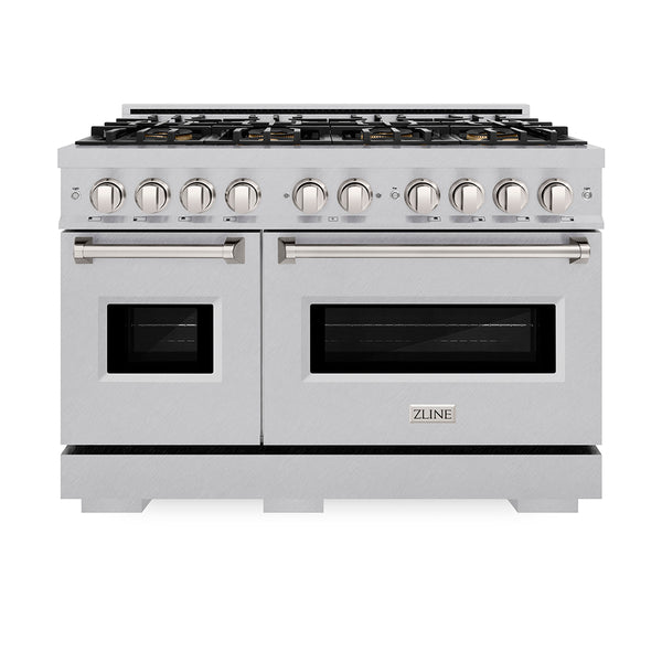 ZLINE 48 in. 6.7 cu. ft. Classic Gas Range with 8 Burner DuoPro™ Cooktop and Dual Ovens in Satin Stainless Steel (PCGRS-48)