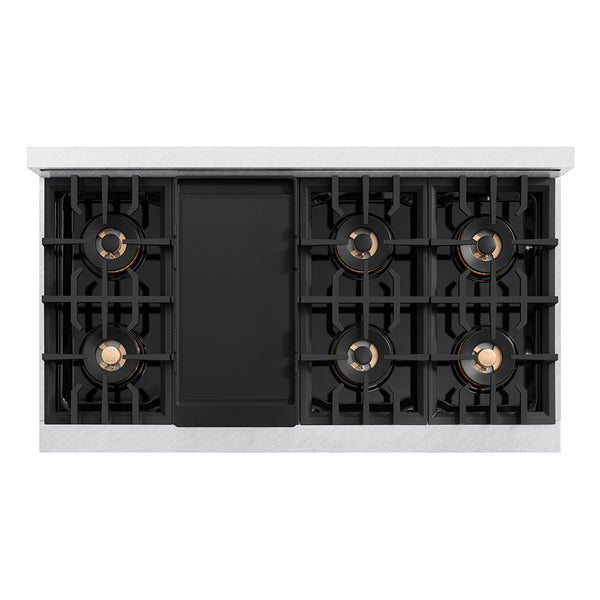ZLINE 48 in. 6.7 cu. ft. Classic Gas Range with 8 Burner DuoPro™ Cooktop and Dual Ovens in Satin Stainless Steel (PCGRS-48)