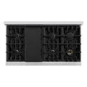 ZLINE 48 in. 6.7 cu. ft. Classic Double Oven Gas Range with 8 Burner Cooktop in Stainless Steel with Black Matte Doors (CGR-BLM-48)