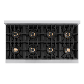 ZLINE 48 in. 6.7 cu. ft. Classic Dual Fuel Range with 8 Burner DuoPro™ Cooktop and Dual Ovens with White Matte Doors (PCDR-WM-48)