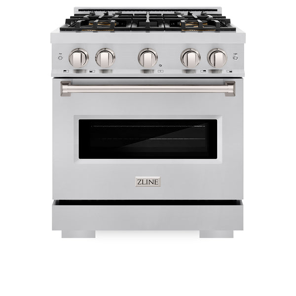 ZLINE 30 in. 4.2 cu. ft. Classic Dual Fuel Range with 4 Burner DuoPro™ Cooktop and Electric Convection Oven in Stainless Steel (PCDR30)