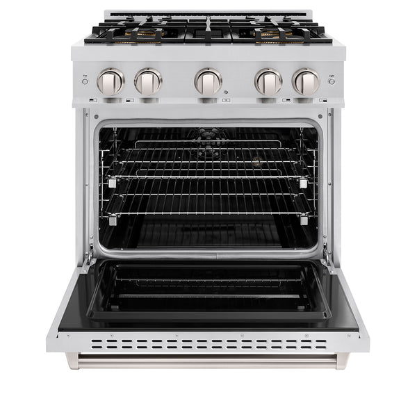 ZLINE 30 in. 4.2 cu. ft. Classic Dual Fuel Range with 4 Burner DuoPro™ Cooktop and Electric Convection Oven in Stainless Steel (PCDR30)
