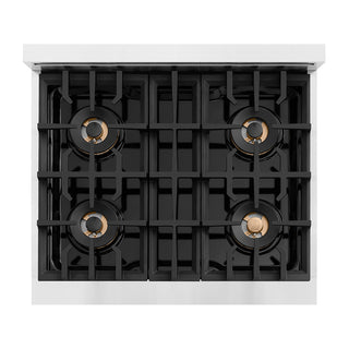 ZLINE 30 in. 4.2 cu. ft. Classic Dual Fuel Range with 4 Burner DuoPro™ Cooktop and Electric Convection Oven in Stainless Steel (PCDR30)