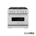 ZLINE 36 in. 5.2 cu. ft. Classic Dual Fuel Range with 6 Burner DuoPro™ Cooktop and Electric Convection Oven in Stainless Steel (PCDR36)