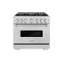 ZLINE 36 in. 5.2 cu. ft. Classic Dual Fuel Range with 6 Burner DuoPro™ Cooktop and Electric Convection Oven in Stainless Steel (PCDR36)