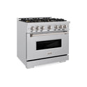 ZLINE 36 in. 5.2 cu. ft. Classic Dual Fuel Range with 6 Burner DuoPro™ Cooktop and Electric Convection Oven in Stainless Steel (PCDR36)