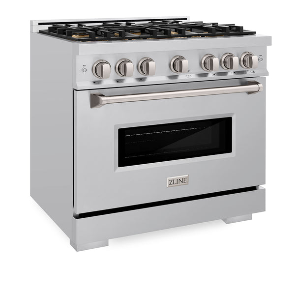 ZLINE 36 in. 5.2 cu. ft. Classic Dual Fuel Range with 6 Burner DuoPro™ Cooktop and Electric Convection Oven in Stainless Steel (PCDR36)