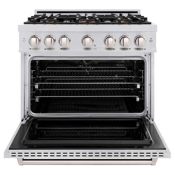 ZLINE 36 in. 5.2 cu. ft. Classic Dual Fuel Range with 6 Burner DuoPro™ Cooktop and Electric Convection Oven in Stainless Steel (PCDR36)
