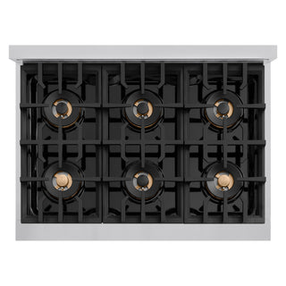 ZLINE 36 in. 5.2 cu. ft. Classic Dual Fuel Range with 6 Burner DuoPro™ Cooktop and Electric Convection Oven in Stainless Steel (PCDR36)