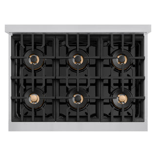 ZLINE 36 in. 5.2 cu. ft. Classic Dual Fuel Range with 6 Burner DuoPro™ Cooktop and Electric Convection Oven in Stainless Steel (PCDR36)