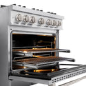 ZLINE 36 in. 5.2 cu. ft. Classic Dual Fuel Range with 6 Burner DuoPro™ Cooktop and Electric Convection Oven in Stainless Steel (PCDR36)