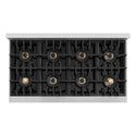 ZLINE Autograph Edition 48 in. 6.7 cu. ft. Classic Dual Fuel Range with 8 Burner DuoPro™ Cooktop and Dual Ovens with White Matte Doors and Champagne Bronze Accents (PCDRZ-WM-48-CB)