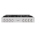 ZLINE 48 in. Classic Gas Rangetop with 8 Brass Burners and Porcelain Cooktop in Stainless Steel (RT-BR-48)