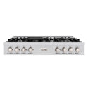 ZLINE 48 in. Classic Gas Rangetop with 8 Burners and Porcelain Cooktop in Stainless Steel with Griddle (RT-GR-48)