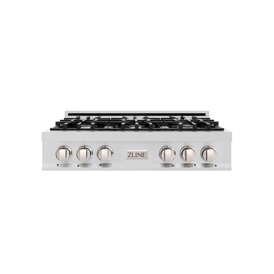 ZLINE 36 in. Classic Gas Rangetop with 6 Burners and Porcelain Cooktop in Stainless Steel (RT36)