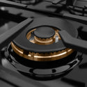 ZLINE Autograph Edition 36 in. Classic Gas Rangetop with 6 Burners and Porcelain Cooktop in Stainless Steel with Champagne Bronze Accents (RTZ-36-CB)