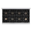 ZLINE Autograph Edition 48 in. Classic Gas Rangetop with 8 Burner DuoPro™ Cooktop in Stainless Steel and Polished Gold Accents (PCRTZ-48-G)