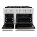 ZLINE 48 in. 6.7 cu. ft. Classic Gas Range with 8 Burner DuoPro™ Cooktop and Dual Ovens with White Matte Doors (PCGR-WM-48)