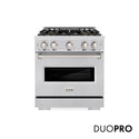 ZLINE 30 in. 4.2 cu. ft. Classic Gas Range with 4 Burner DuoPro™ Cooktop and Convection Gas Oven in Stainless Steel (PCGR30)