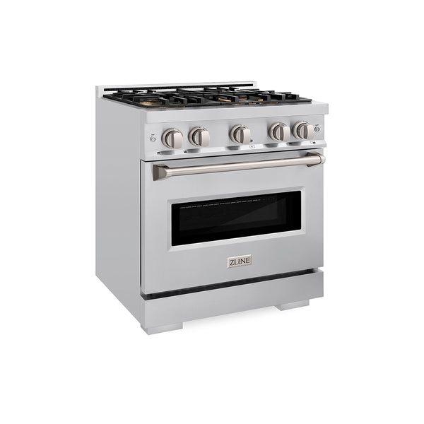 ZLINE 30 in. 4.2 cu. ft. Classic Gas Range with 4 Burner DuoPro™ Cooktop and Convection Gas Oven in Stainless Steel (PCGR30)