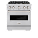 ZLINE 30 in. 4.2 cu. ft. Classic Gas Range with 4 Burner DuoPro™ Cooktop and Convection Gas Oven in Stainless Steel (PCGR30)