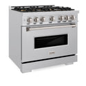 ZLINE 36 in. 5.2 cu. ft. Classic Gas Range with 6 Burner DuoPro™ Cooktop and Convection Gas Oven in Stainless Steel (PCGR36)