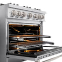 ZLINE 36 in. 5.2 cu. ft. Classic Gas Range with 6 Burner DuoPro™ Cooktop and Convection Gas Oven in Stainless Steel (PCGR36)
