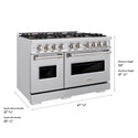 ZLINE 48 in. 6.7 cu. ft. Classic Gas Range with 8 Burner DuoPro™ Cooktop and Dual Ovens in Stainless Steel (PCGR48)