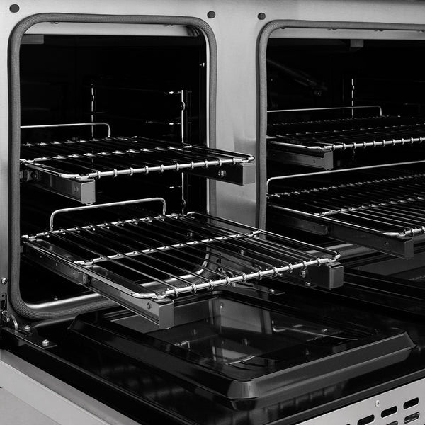 ZLINE Autograph Edition 48 in. 6.7 cu. ft. Classic Gas Range with 8 Burner DuoPro™ Cooktop and Dual Ovens in Stainless Steel and Champagne Bronze Accents (PCGRZ-48-CB)