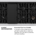 ZLINE 48 in. Classic Gas Rangetop with 8 Burners and Porcelain Cooktop in Stainless Steel with Griddle (RT-GR-48)