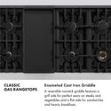 ZLINE 48 in. Classic Gas Rangetop with 8 Brass Burners and Porcelain Cooktop in Stainless Steel (RT-BR-48)