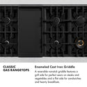 ZLINE 48 in. Classic Gas Rangetop with 8 Burners and Porcelain Cooktop in Satin Stainless Steel (RTS-48)