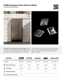 ZLINE Autograph Edition 15 in. Touchstone Clear Cube Ice Maker with Drain Pump and Solid Stainless Steel Door with Polished Gold Handle (ICCDZ-ST-15-G)