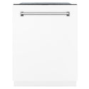 ZLINE 24 in. Panel-Included Monument Series 3rd Rack Top Touch Control Dishwasher with White Matte Panel, 45dBa (DWMT-WM-24) front, closed.