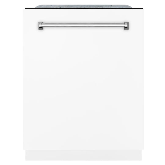 ZLINE 24 in. Monument Series 3rd Rack Top Touch Control Dishwasher with White Matte Panel, 45dBa (DWMT-WM-24)