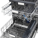 ZLINE 24 in. Monument Series 3rd Rack Top Touch Control Dishwasher with Stainless Steel Panel, 45dBa (DWMT-304-24) adjustable racks extended from above.