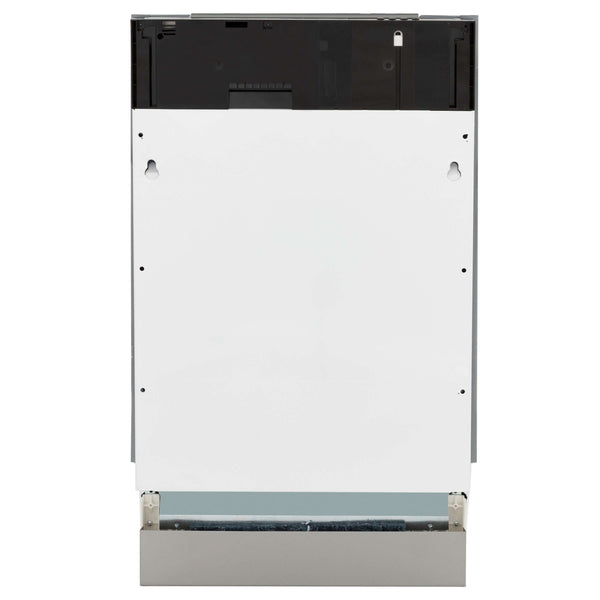 ZLINE 18 in. Tallac Series 3rd Rack Top Control Dishwasher in Custom Panel Ready with Stainless Steel Tub, 51dBa (DWV-18) front, closed.