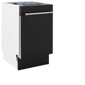 ZLINE 18 in. Tallac Series 3rd Rack Top Control Dishwasher with a Stainless Steel Tub with Black Matte Panel, 51dBa (DWV-BLM-18) front, closed.