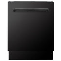 ZLINE Kitchen Package with Black Stainless Steel Refrigeration, 36 in. Dual Fuel Range, 36 in. Range Hood, Microwave Drawer, and 24 in. Tall Tub Dishwasher (5KPR-RABRH36-MWDWV) 