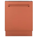 ZLINE 24 in. Tallac Series 3rd Rack Dishwasher with Copper Panel and Traditional Handle, 51dBa (DWV-C-24) front, closed.
