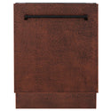 ZLINE 24 in. Tallac Series 3rd Rack Dishwasher with Hand-Hammered Copper Panel and Traditional Handle, 51dBa (DWV-HH-24) front, closed.