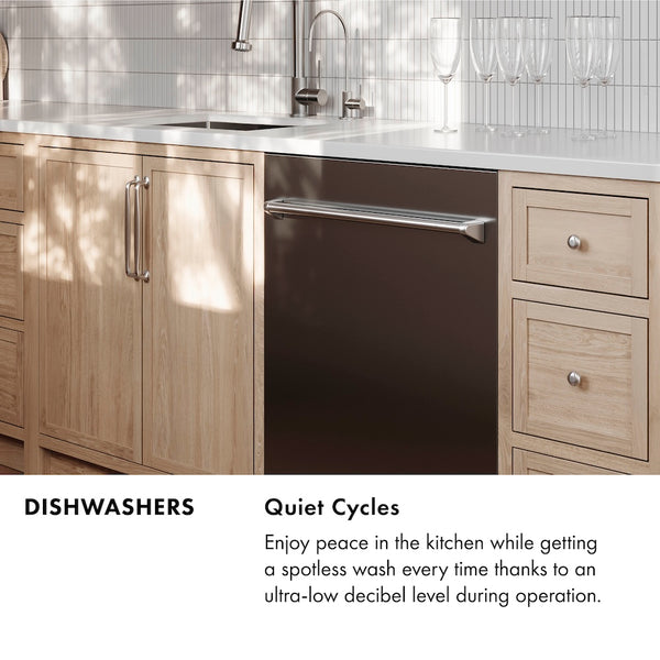 ZLINE 24 in. Tallac Series 3rd Rack Tall Tub Dishwasher in Custom Panel Ready with Stainless Steel Tub, 51dBa (DWV-24)