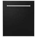 ZLINE 24" Tallac Dishwasher Panel in Black Matte with Traditional Handle (DPV-BLM-24)