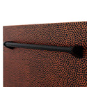 ZLINE 24" Tallac Series 3rd Rack Dishwasher with Hand-Hammered Copper Panel and Traditional Handle, 51dBa (DWV-HH-24) close-up, handle on dishwasher exterior.