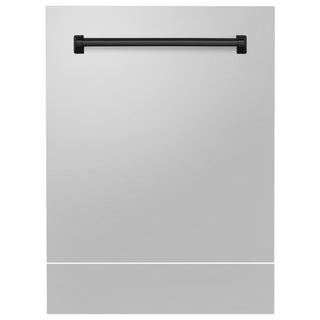 ZLINE Autograph Edition 24" Tallac Dishwasher Panel in Stainless Steel with Matte Black Handle (DPVZ-304-24-MB)