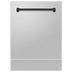 ZLINE 24" Autograph Edition Tallac Dishwasher Panel in Stainless Steel with Matte Black Handle (DPVZ-304-24-MB)