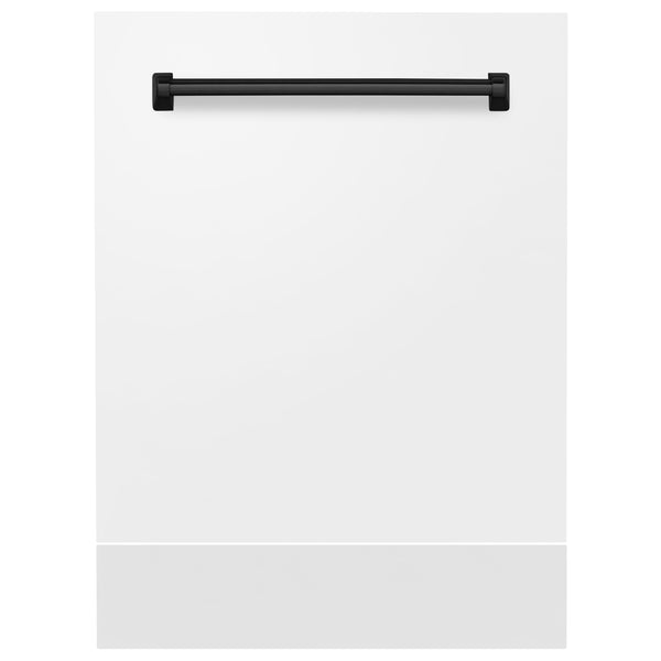 ZLINE Autograph Edition 24" Tallac Dishwasher Panel in White Matte with Matte Black Handle (DPVZ-WM-24-MB)