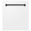 ZLINE Autograph Edition 24" Tallac Dishwasher Panel in White Matte with Matte Black Handle (DPVZ-WM-24-MB)