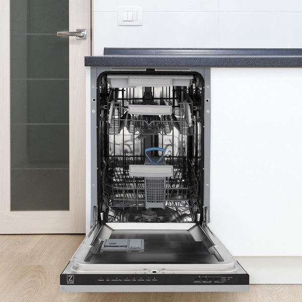 ZLINE 18 in. Tallac Series 3rd Rack Top Control Dishwasher in a Stainless Steel Tub and Panel, 51dBa (DWV-304-18)-Dishwashers-DWV-304-18 ZLINE Kitchen and Bath