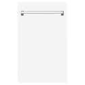 ZLINE 18" Tallac Dishwasher Panel in White Matte with Traditional Handle (DPV-WM-18)
